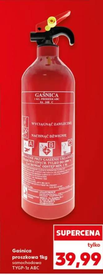 Gaśnica proszkowa samochodowa TYGP-1z ABC