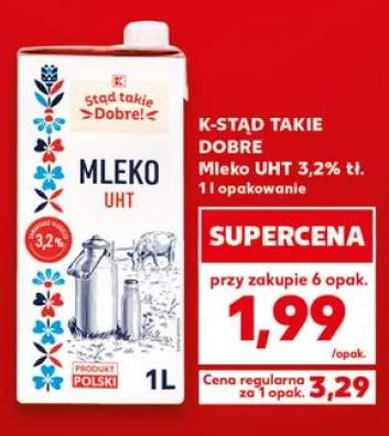 Mleko UHT 3,2% tł. K-Stąd Takie Dobre