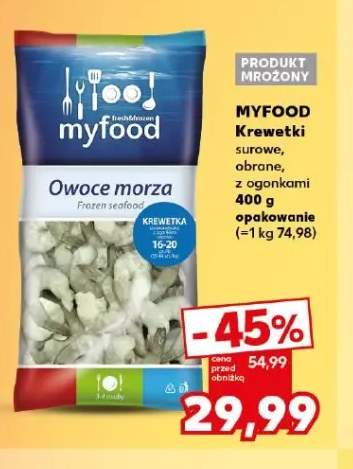 Krewetki surowe obrane z ogonkami MYFOOD