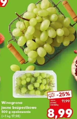 Winogrona jasne bezpestkowe