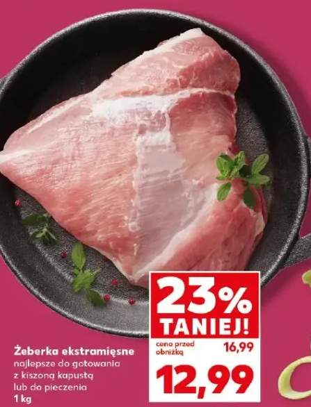 Żeberka ekstramięsne najlepsze do gotowania z kiszoną kapustą lub do pieczenia