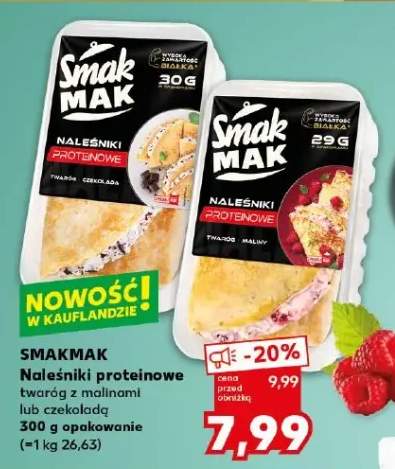 Naleśniki proteinowe SMAKMAK twaróg z malinami