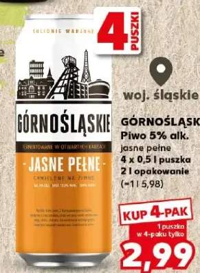Piwo Górnośląskie Jasne Pełne 5% alk. 4-pak 500ml