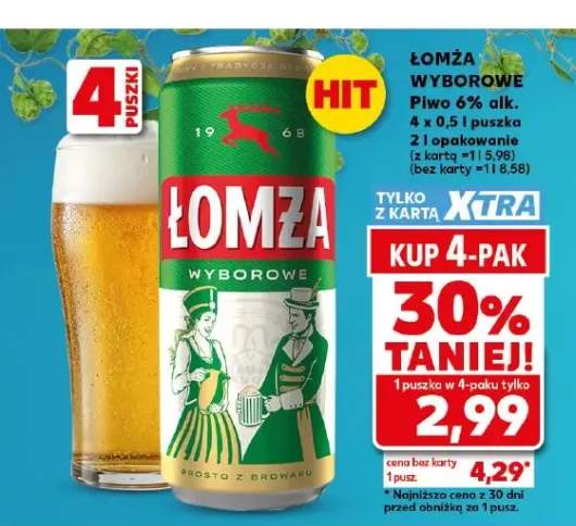 Piwo Łomża Wyborowe 6% alk. 4-pak 500ml