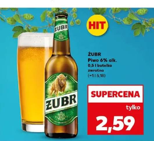 Piwo Żubr 6% alk.