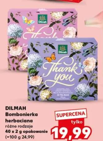 Bombonierka herbaciana Thank You różowa Dilmah 40-pak 2g