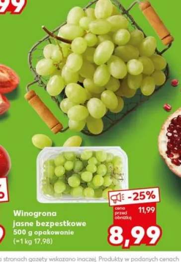 Winogrona jasne bezpestkowe