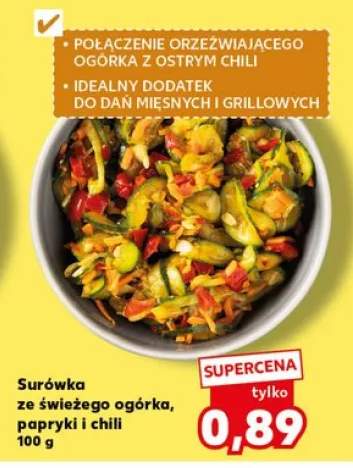 Surówka ze świeżego ogórka, papryki i chili