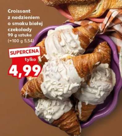 Croissant z nadzieniem o smaku białej czekolady