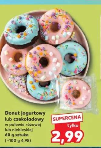Donut jogurtowy w polewie różowej