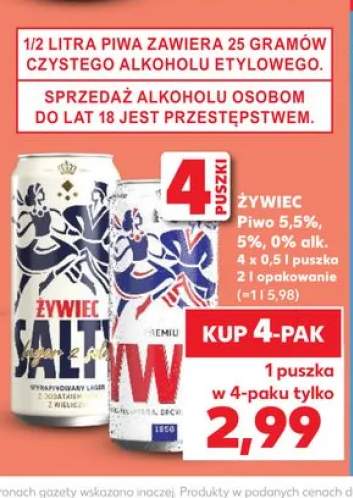 Piwo Żywiec 5,5% 4-pak 0.5l