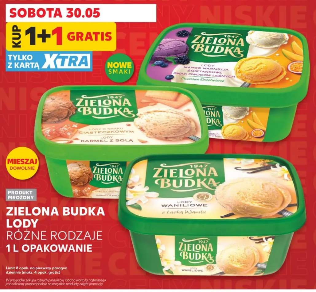 Lody o smaku ciasteczkowym karmel z solą Zielona Budka
