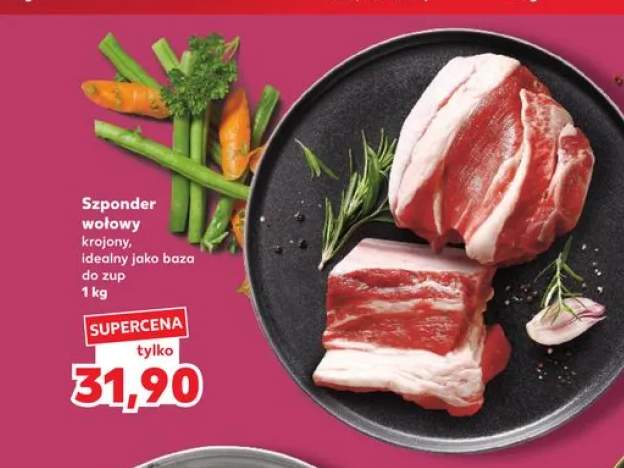 Szponder wołowy krojony, idealny jako baza do zup