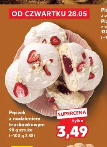 Pączek z nadzieniem truskawkowym