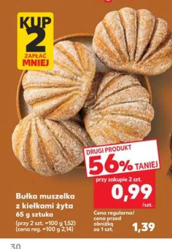 Bułka muszelka z kiełkami żyta