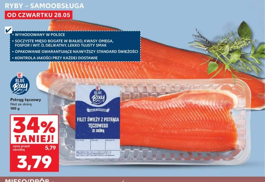 Pstrąg tęczowy filet ze skórą Blue Bay