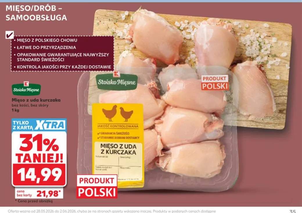 Mięso z uda kurczaka bez kości, bez skóry Stoisko Mięsne