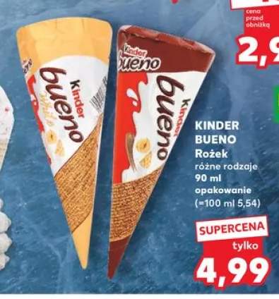 Lody rożek Kinder Bueno White