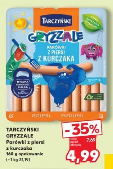 Parówki z piersi z kurczaka Gryzzale Tarczyński