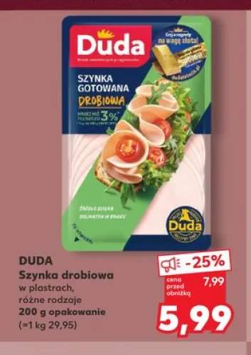 Szynka drobiowa w plastrach Duda