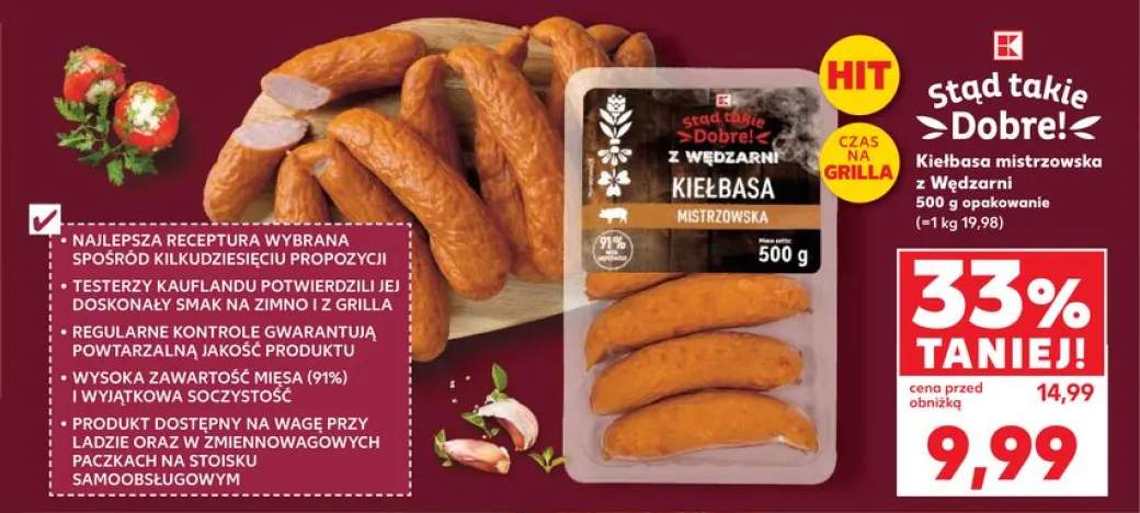 Kiełbasa mistrzowska z Wędzarni Stąd takie Dobre!