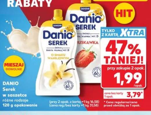 Serek w saszetce o smaku waniliowym Danio