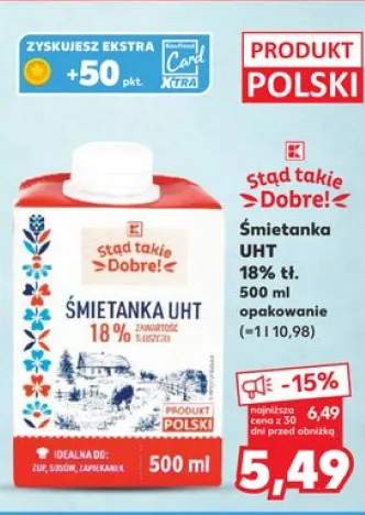 Śmietanka UHT 18% tł. Stąd takie Dobre!