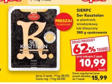 Ser Kasztelan w plastrach śmietankowy Sierpc