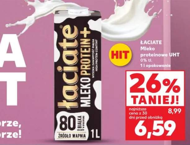 Mleko proteinowe UHT 0% tł. Łaciate