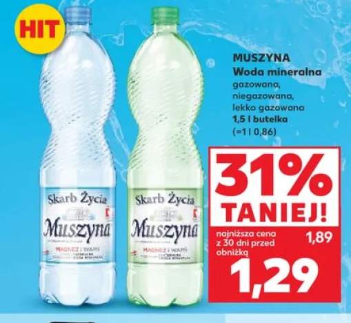 Woda mineralna gazowana Skarb Życia Muszyna