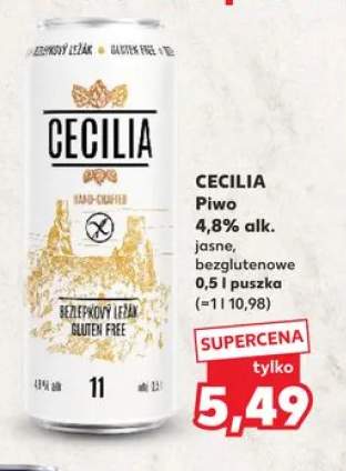 Piwo Cecilia 4,8% alk. jasne bezglutenowe