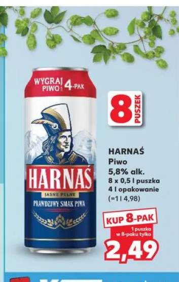 Piwo Harnaś jasne pełne 5,8% alk. 8-pak 500ml