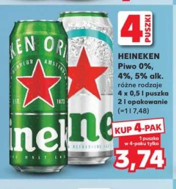 Piwo Heineken Original 5% alk. 4-pak 500ml
