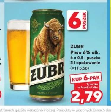 Piwo Żubr 6% alk. 6-pak 500ml
