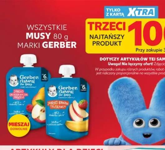 Mus Gerber Natural for Baby jabłko gruszka malina jagoda