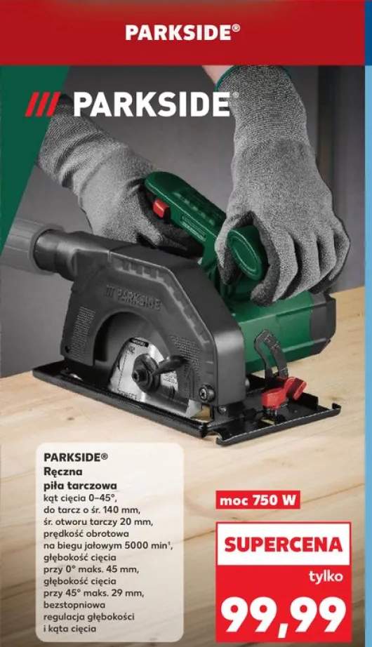Ręczna piła tarczowa PARKSIDE 750W