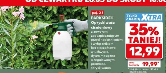 Opryskiwacz ciśnieniowy PARKSIDE z zaworem zabezpieczającym