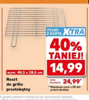 Ruszt do grilla prostokątny 48,5x28,5cm