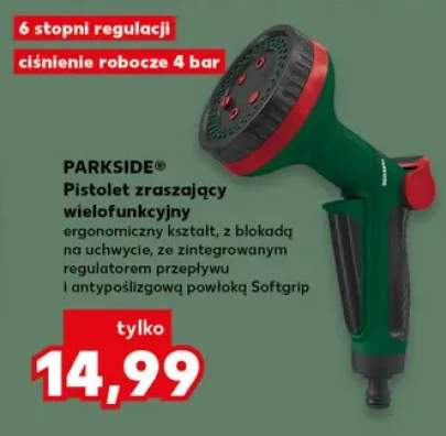 Pistolet zraszający wielofunkcyjny PARKSIDE 6 stopni regulacji ciśnienie robocze 4 bar