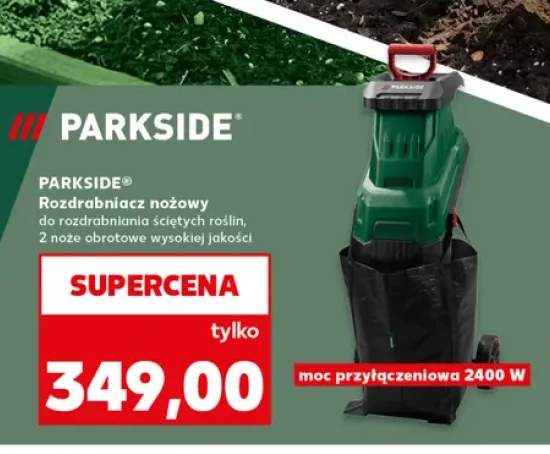 Rozdrabniacz nożowy do rozdrabniania ściętych roślin Parkside 2400W