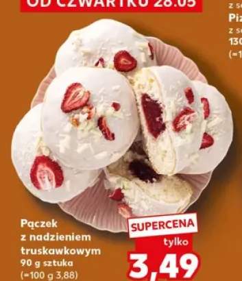 Pączek z nadzieniem truskawkowym