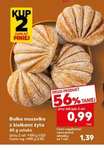Bułka muszelka z kiełkami żyta