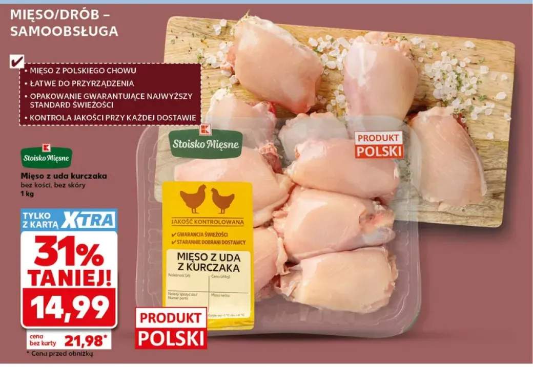 Mięso z uda kurczaka bez kości bez skóry Stoisko Mięsne