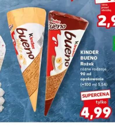 Lody rożek Kinder Bueno White