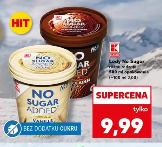 Lody No Sugar Added Vanille K-Classic