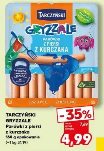 Parówki z piersi z kurczaka Tarczyński Gryzzale