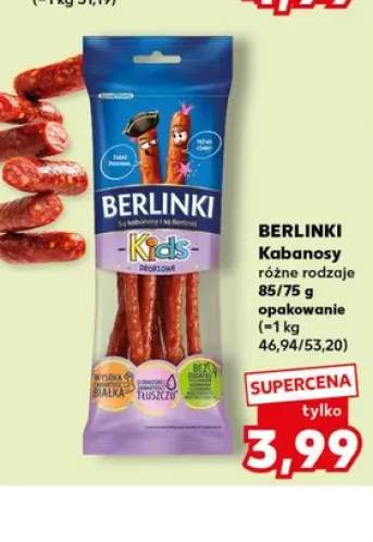 Kabanosy drobiowe Berlinki Kids