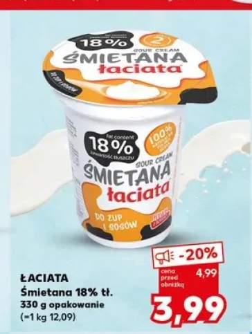Śmietana 18% tł. Łaciata