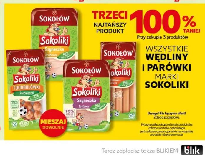 Parówki drobiowo-cielęce Sokołów Sokoliki