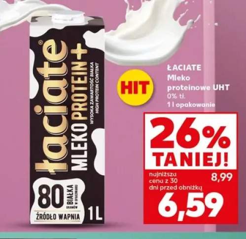 Mleko proteinowe UHT 0% tł. Łaciate